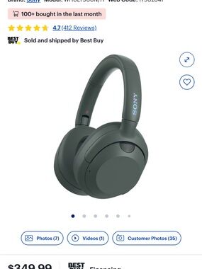 Sony Over-Ear Wireless Headphones in Dark Green